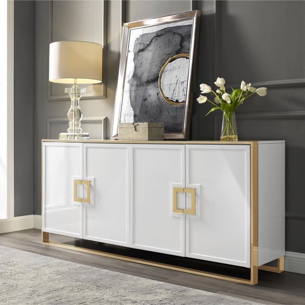 Posh Living 4 Doors Haukea Sideboard Table, White SD133-09WE-UE